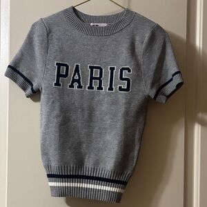 SO Gray Crewneck Sweater with Paris Print